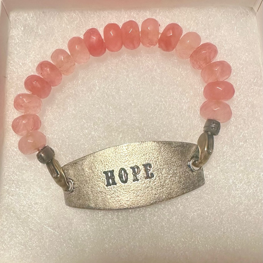 Pink Beaded Bracelet with HOPE Charm